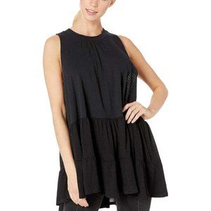 Free People Black Sleeveless High Neck Tunic Top Size Small